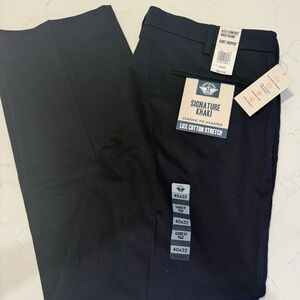 NWT Dockers Signature Men's Black Classic Fit Pleated Docker Slacks Pants sz 40